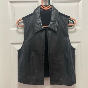 Sienna Studio Womens  Leather Sleeveless Zip Vest